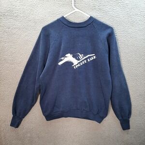 Vintage Healthknit Sweatshirt Men XL Blue Crewneck Pingree Park Colorado 80s 90s